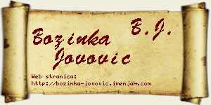 Božinka Jovović vizit kartica